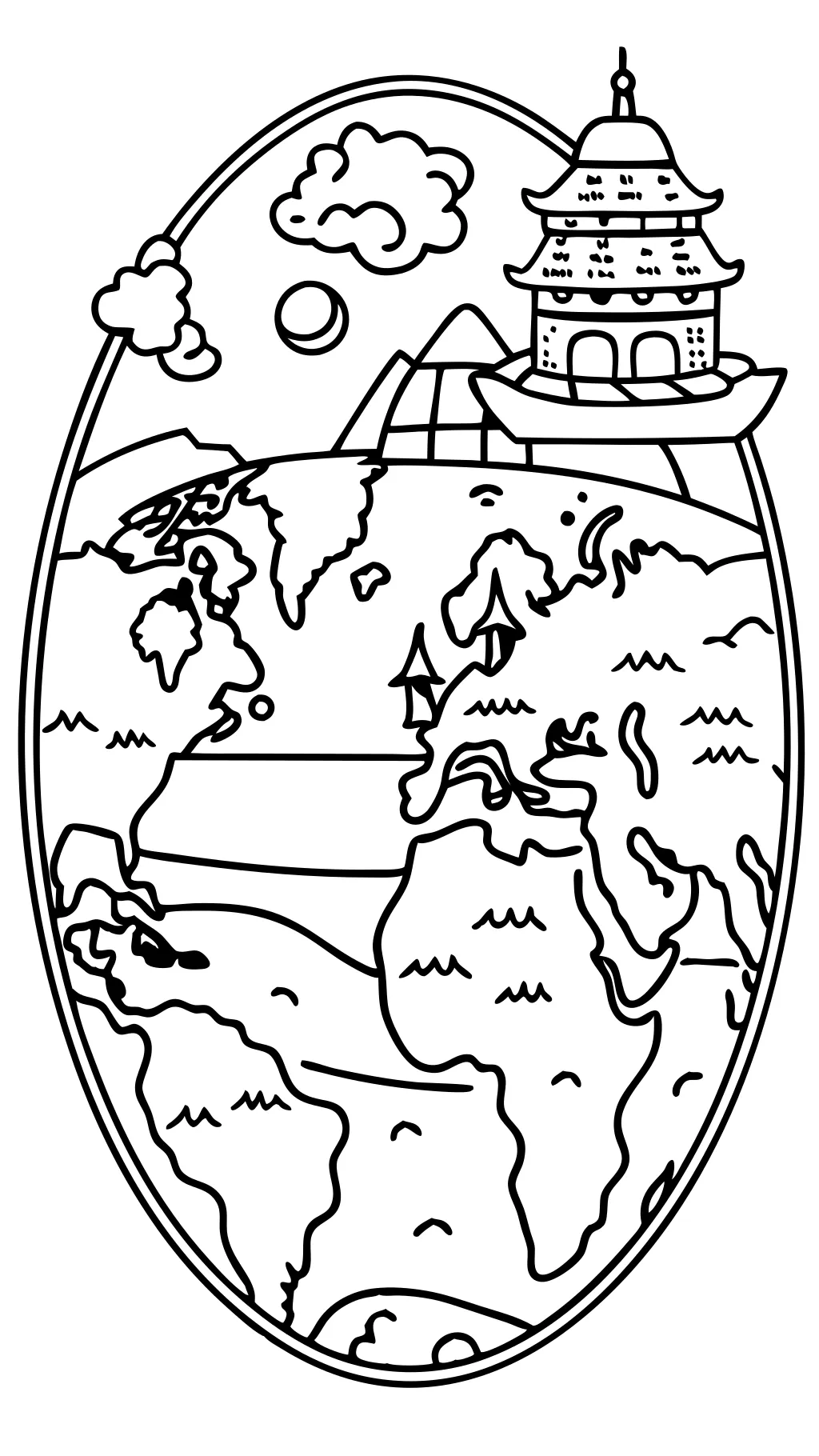 world coloring page